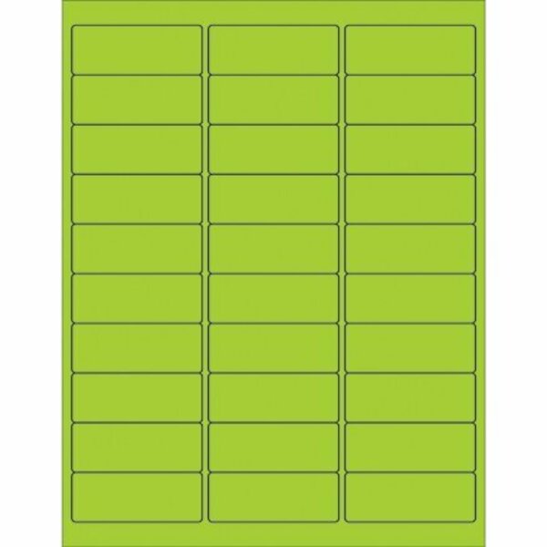 Bsc Preferred 2 5/8 x 1'' Fluorescent Green Removable Rectangle Laser Labels, 3000PK S-14074G